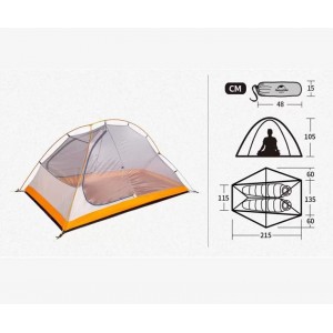 Двомісний намет Naturehike Cycling 2 помаранчевий (NH18A180-D)