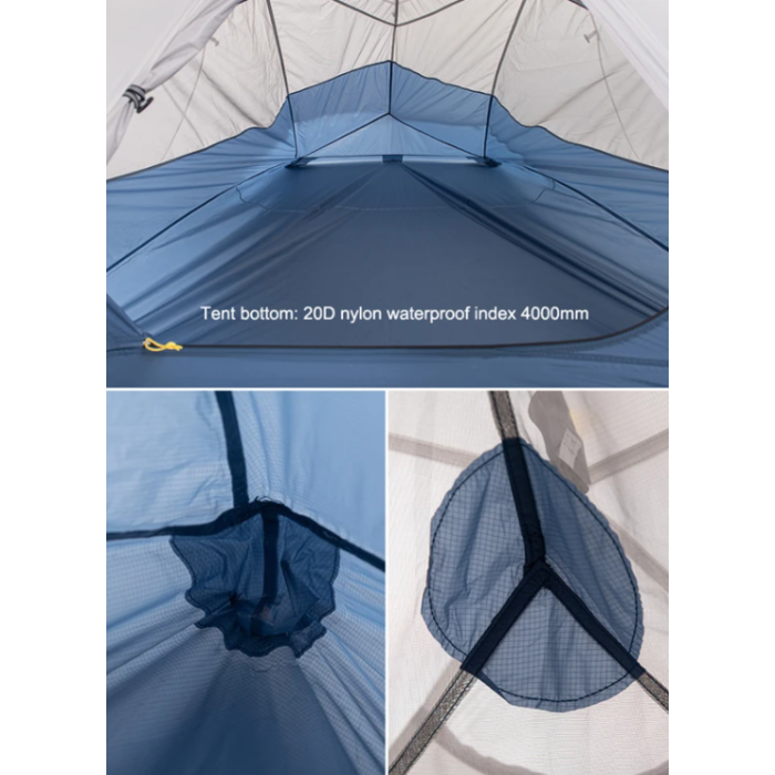 Двомісний намет Naturehike CloudUP-Wing 2 сірий (NH19ZP083)