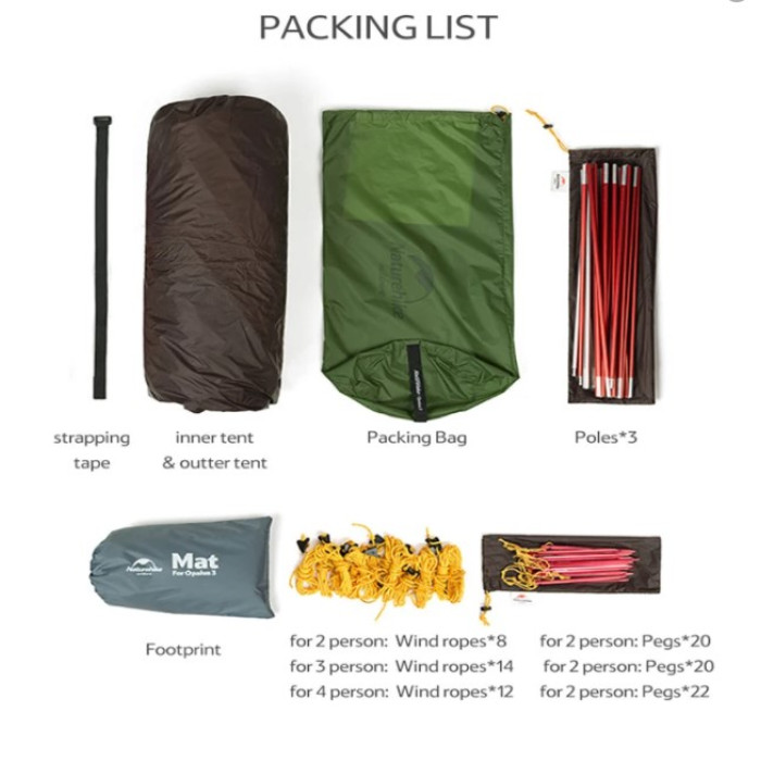 Тримісний намет Naturehike Opalus 3 зелений (NH17L001-L)