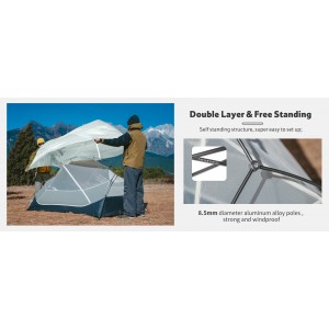 Двомісний намет Naturehike Mongar 2 UL Hiking Tent сірий  (CNK2550WS016)