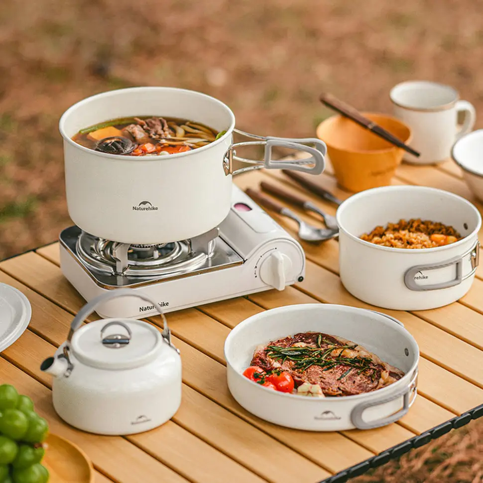 Чайник з керамічним антипригарним покриттям Naturehike 0,8 л, білий (CNK2450CF013)