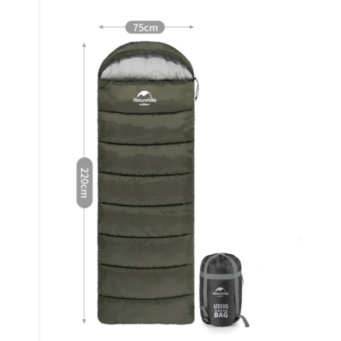 Спальник Naturehike U150, зелений (NH20MSD07)