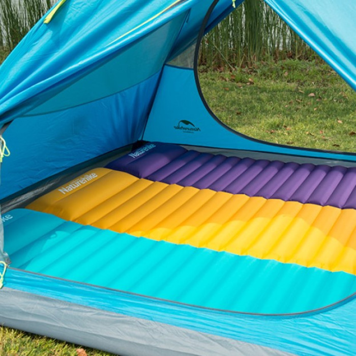 Килимок надувний Naturehike R-Value 3 розмір L, бірюзовий (NH18Q001-D)