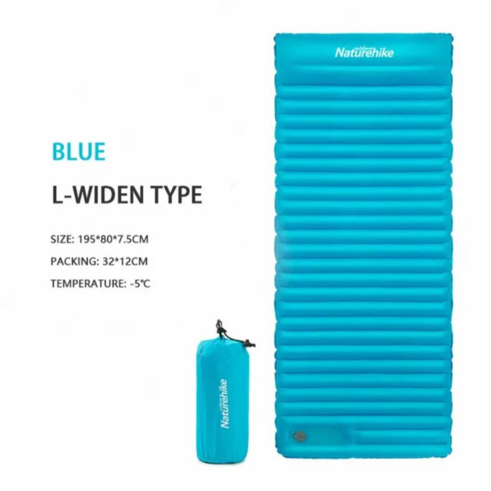 Килимок надувний Naturehike R-Value 3 розмір L, бірюзовий (NH18Q001-D)