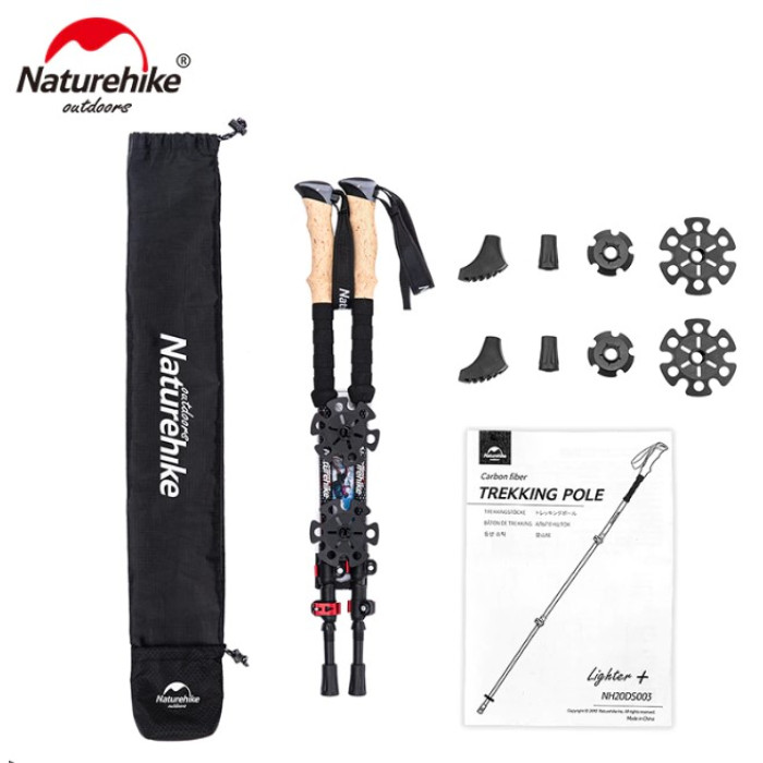 Трекінгові палиці Naturehike, чорні NH20DS003 (ціна за пару)