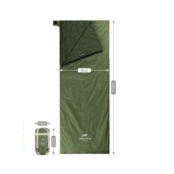 Спальник Naturehike LW180 зелений розмір XL (NH21MSD09)