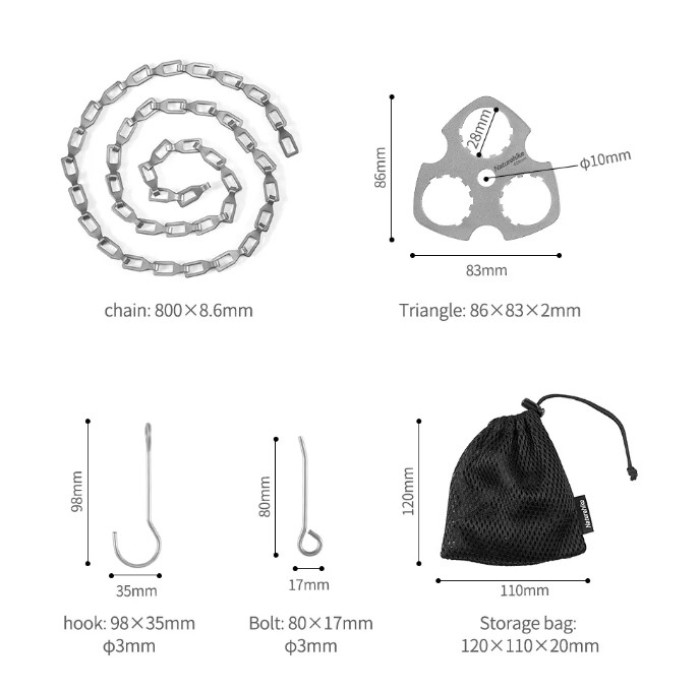 Титанова тринога для котла Naturehike (NH21SK003)