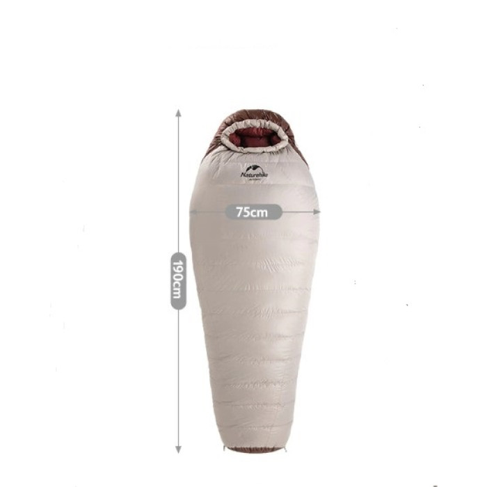 Спальник пуховий Naturehike Snowbird 2 розмір М бежевий (NH20YD001)