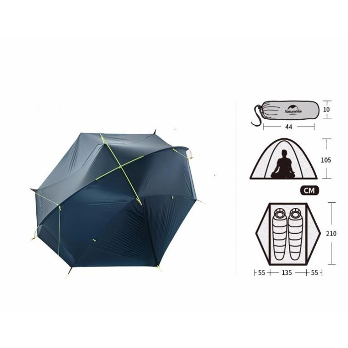 Двомісний намет Naturehike Tagar 2 зелений (NH17T180-J)