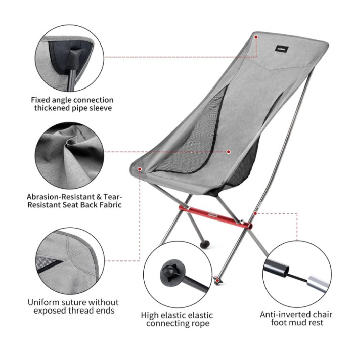 Розкладне крісло Naturehike YL06 сіре (NH18Y060-Z)