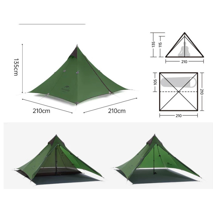 Одномісний намет Naturehike Spire 1 зелений (NH17T030-L)