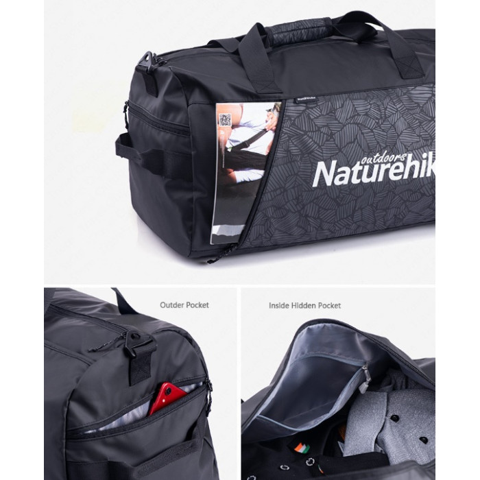Спортивна сумка Naturehike розмір L чорна (NH19SN002)