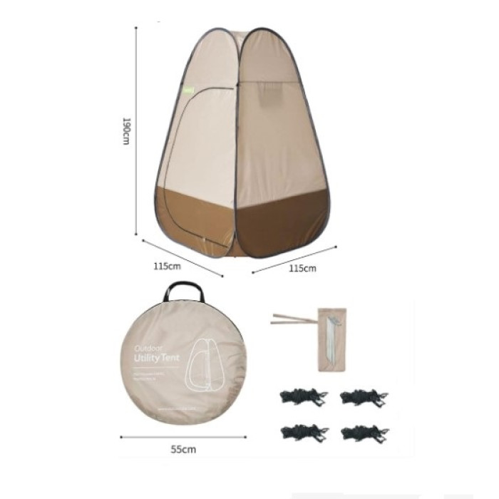 Мобільний кемпінговий (санітарний) намет Naturehike бежевий (NH17Z002-P)