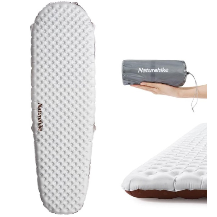 Надувний килимок Naturehike R Value: 5,8 розмір: 183 х 58 х 8 см сірий (CNH22DZ016)