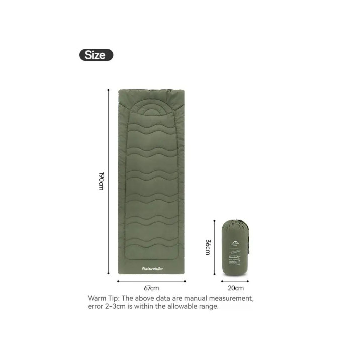 Чохол для розкладного ліжка Naturehike розмір 190 x 67 см зелений (CNK2300DZ022)