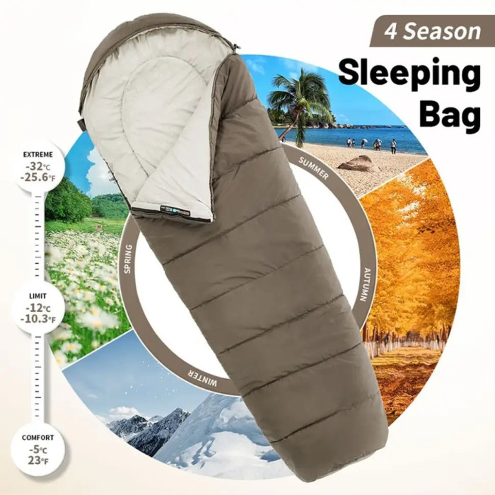 Спальник з капюшоном Naturehike MJ 600 коричневий (CNK2300SD014)