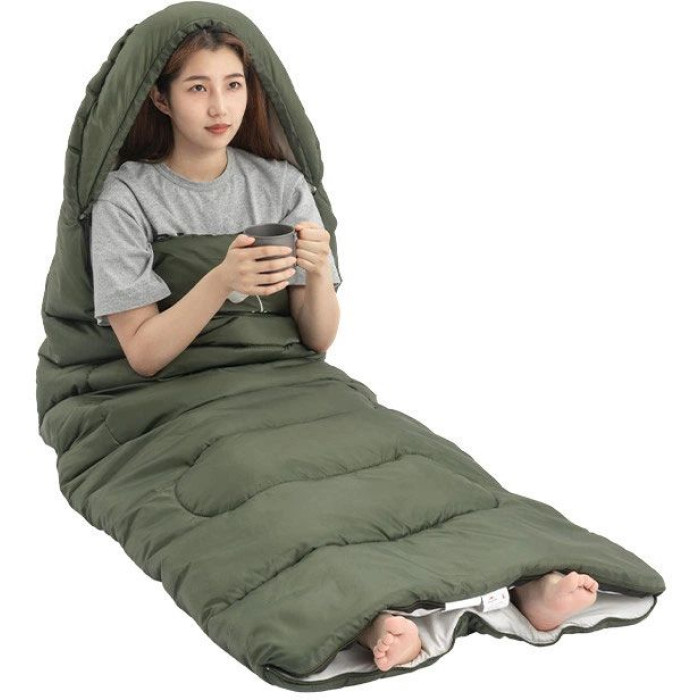 Спальний мішок Naturehike Y150L зелений лівий (NH21MSD08)