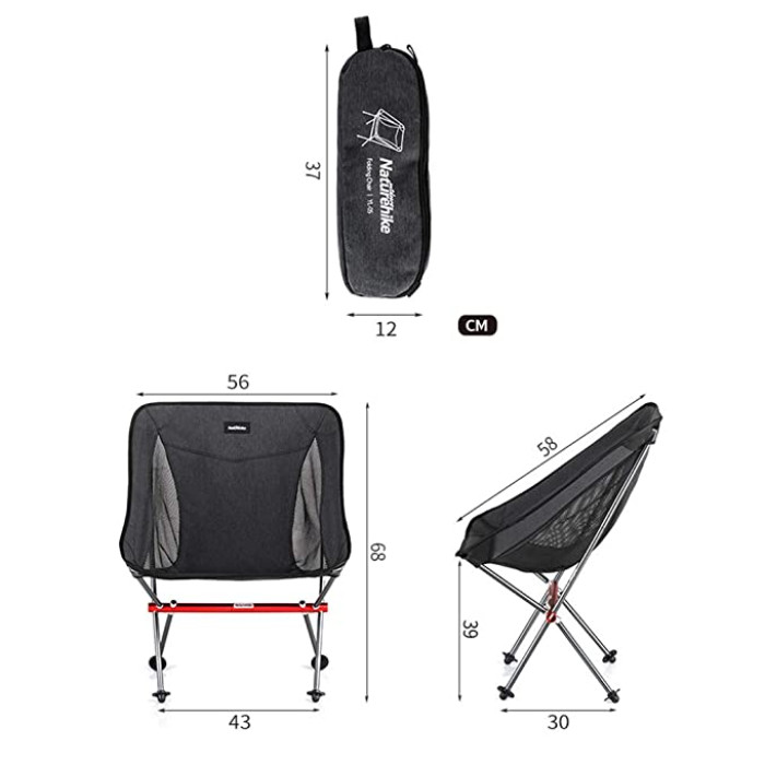 Розкладне крісло Naturehike YL05, чорне (NH18Y050-Z)