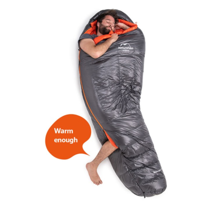 Спальник пуховий Naturehike ULG 700G, сірий (NH19YD001)
