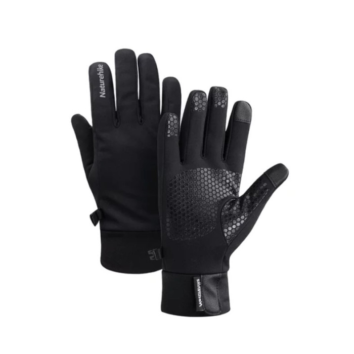 Зимові флісові Naturehike рукавиці, розмір М, чорні (NH19S005-T)
