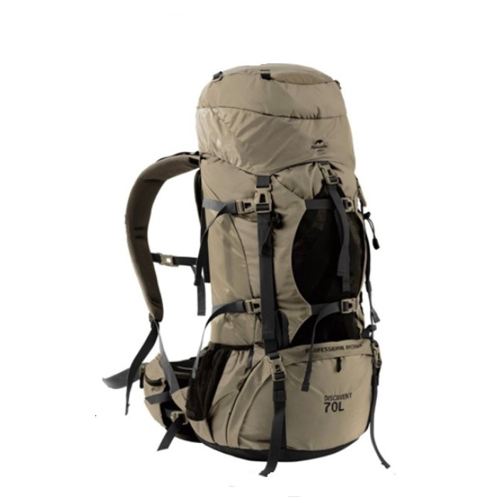 Рюкзак туристичний Naturehike 70 л + 5 л, світло-коричневий (NH70B070-B)