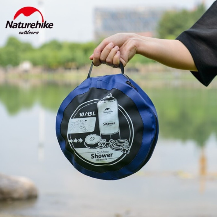 Душ кемпінговий об'ємом Naturehike 11 л синій (NH17L101-D)