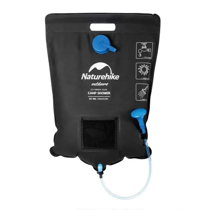 Душ кемпінговий Naturehike об'ємом 20 л чорний (NH21SJ032)