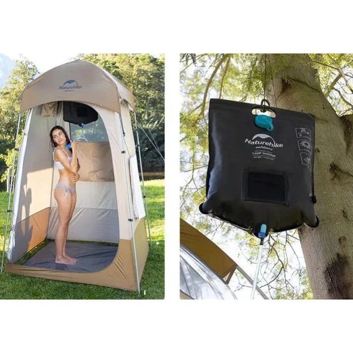 Душ кемпінговий Naturehike об'ємом 20 л чорний (NH21SJ032)