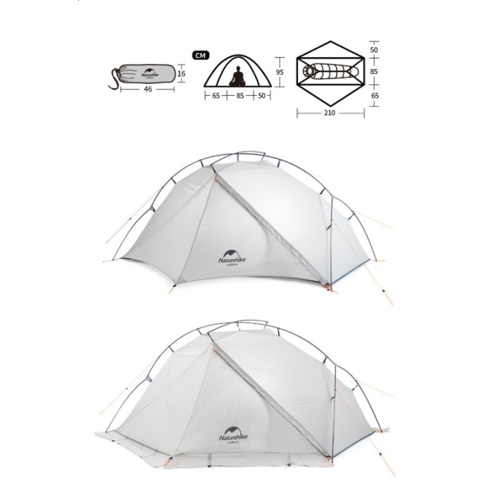 Одномісний намет Naturehike VIK 1 зі спідницею сірий (NH18W001-K)