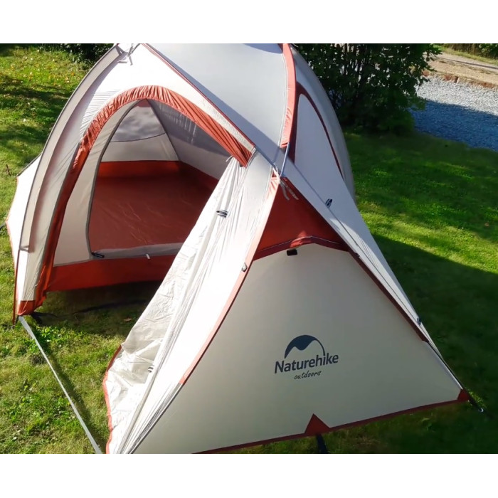 Тримісний намет Naturehike Hiby 20D нейлон сірий (NH18К240-Р)