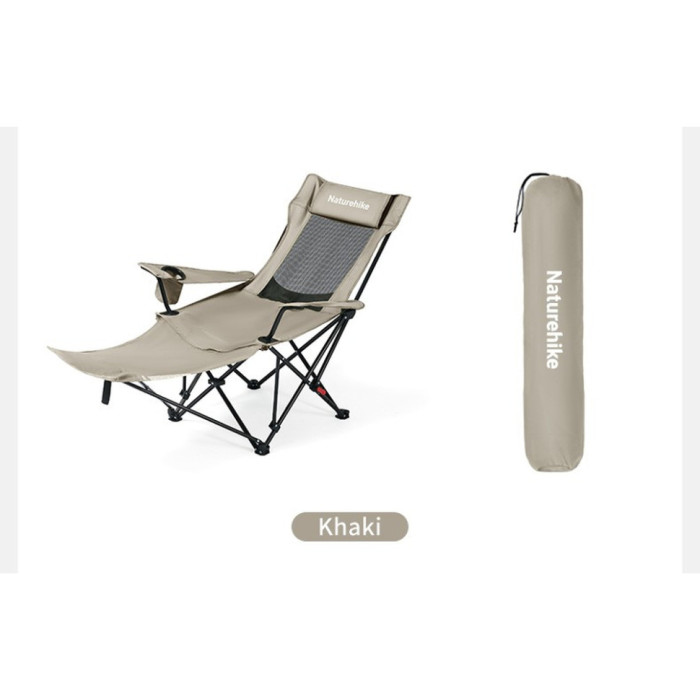 Крісло-шезлонг складане Naturehike CNK2550JJ023 Nightfall T05, сталь, хакі