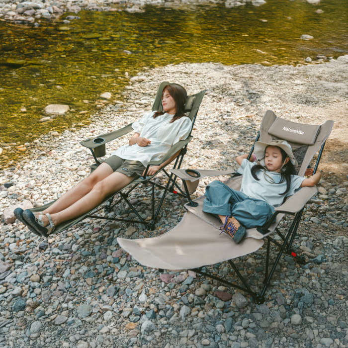 Крісло-шезлонг складане Naturehike CNK2550JJ023 Nightfall T05, сталь, оливкове