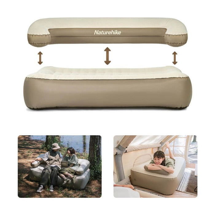 Диван, матрас надувний двомісний Naturehike NH22FCD07, надлегкий, 165x95x65 см, зі зйомною спинкою