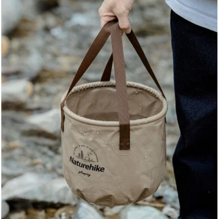Складане відро для води з ПВХ Naturehike NH20SJ040, 20 л, світло-коричневий