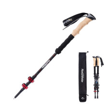Трекінгова палиця Naturehike NH20DS003, 135 см, чорний/червоний