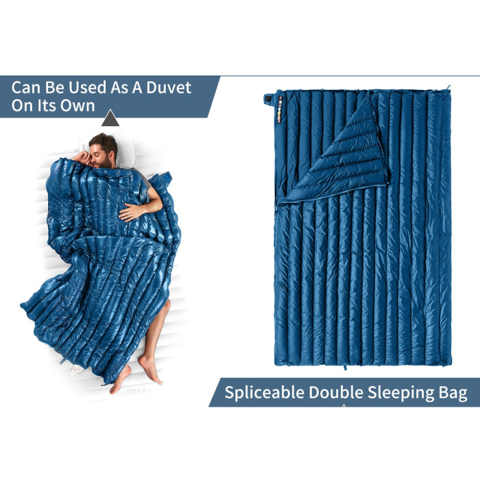 Спальний мішок з натуральним пухом Naturehike CWM295 CNK2300SD013, блакитний