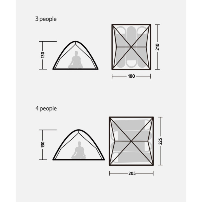 Тримісний намет Naturehike автоматичний, оливково-зелений NH21ZP008