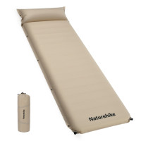 Матрац з подушкою ортопедичний одномісний  Naturehike CNK2450WS020, самонадувний, 200х63х10 см, бежевий