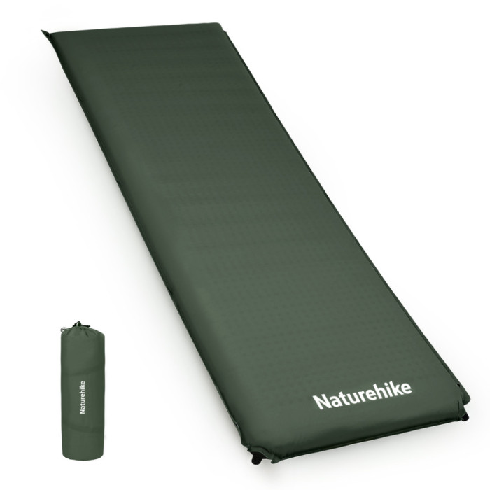 Матрац ортопедичний самонадувний одномісний Naturehike CNK2450WS020, 200х63х10 см, темно-зелений