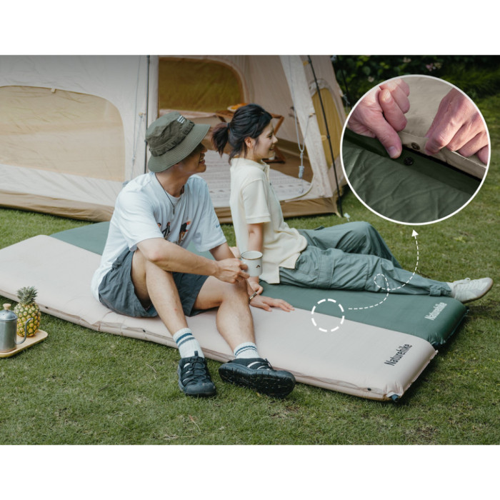 Матрац ортопедичний самонадувний одномісний Naturehike CNK2450WS020, 200х63х10 см, темно-зелений