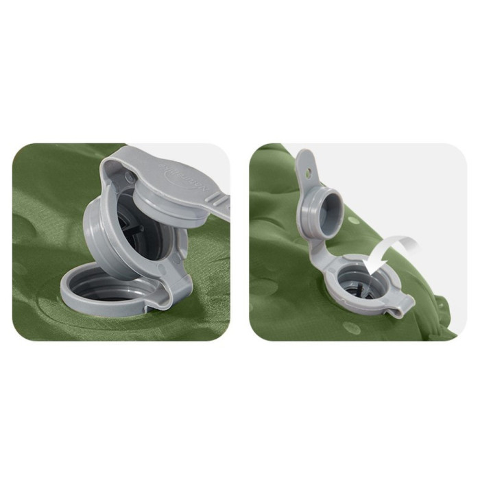 Матрац туристичний надувний одномісний Naturehike CNK2450WS014, надлегкий, 196х64х8 см, зелений із мішком для надування