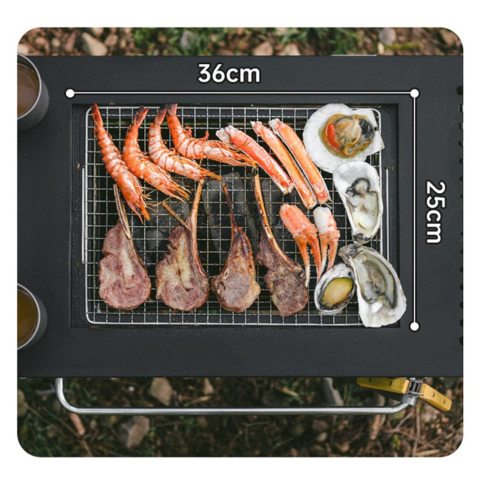 Стіл для барбекю сталевий Naturehike CNK2350CF018, чорний