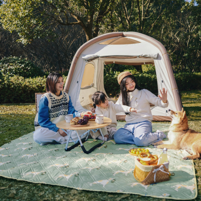 Килимок для пікніка водостійкий Naturehike CNK2350WS010, 145x170 см, зелений з принтом