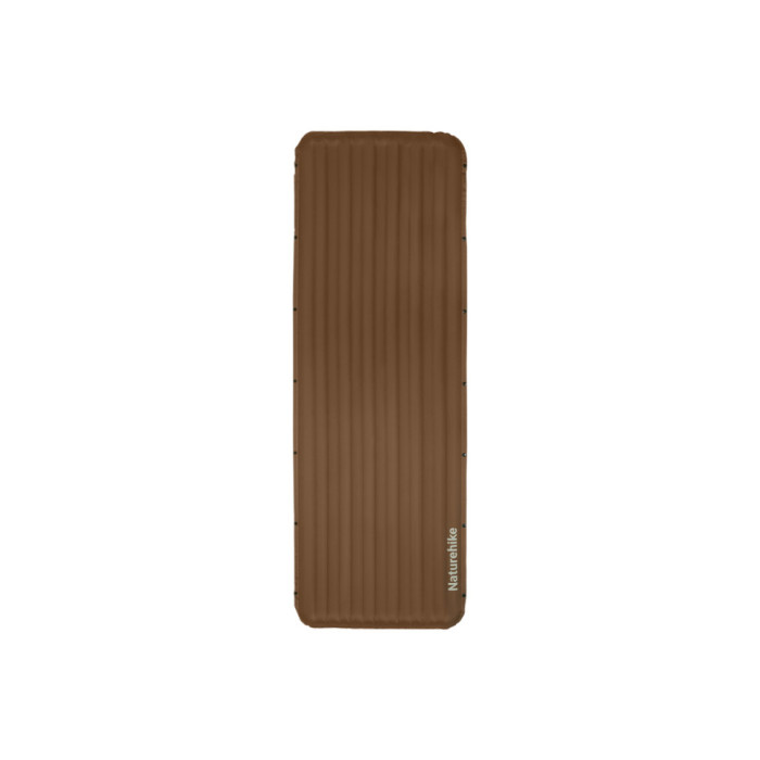 Матрац туристичний надувний одномісний Naturehike CNK2450WS034, 198х68х9.5 см, коричневий, для кемпінгу із мішком для надування
