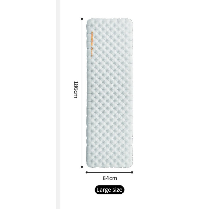 Матрац надувний одномісний UL Naturehike CNK2450WS012, 186*64, сірий