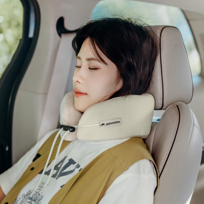 Подушка бавовняна для шиї, з пам'яттю Naturehike CNK2450WS019, сіра