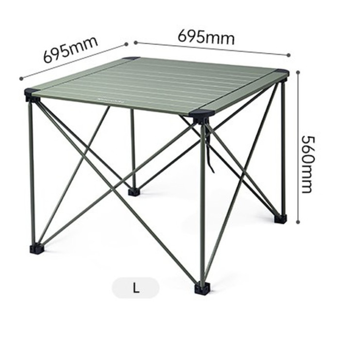 Складаний стіл Naturehike CNK2450JJ013, L, алюміній, сірий