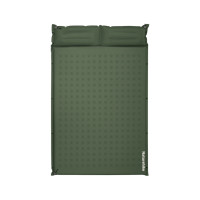 Матрац туристичний із подушкою, самонадувний двомісний Naturehike CNK2550WS025, вологостійкий, 200 х 130 х 3 см, зелений