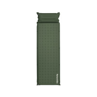 Матрац туристичний із подушкою, самонадувний одномісний Naturehike CNK2550WS025, вологостійкий, 200х65х6 см, зелений