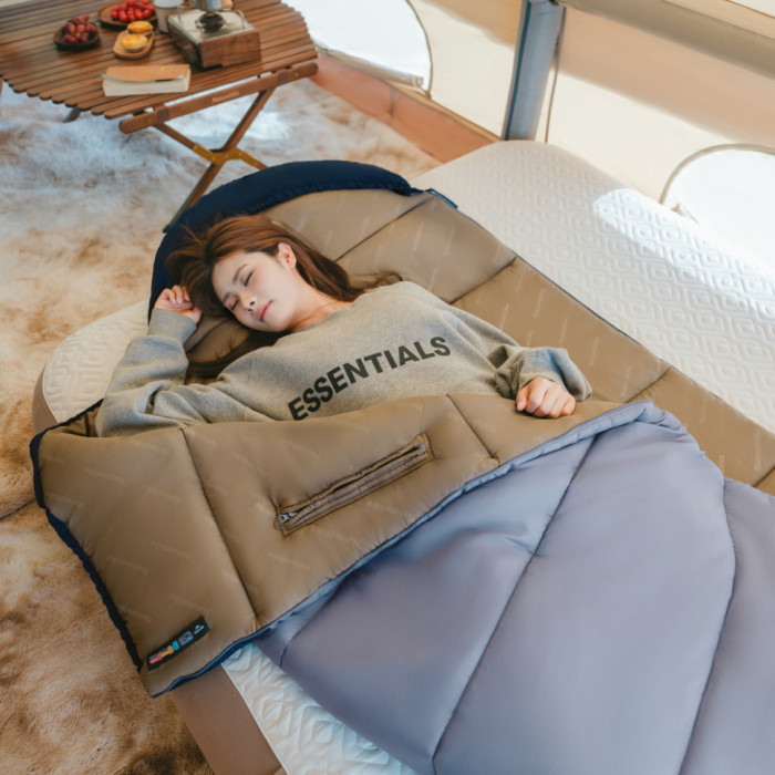 Спальник з капюшоном Naturehike Sunny Day PL02 U250 CNK2550WS028, (8,5°C), лівий, блакитно-синій